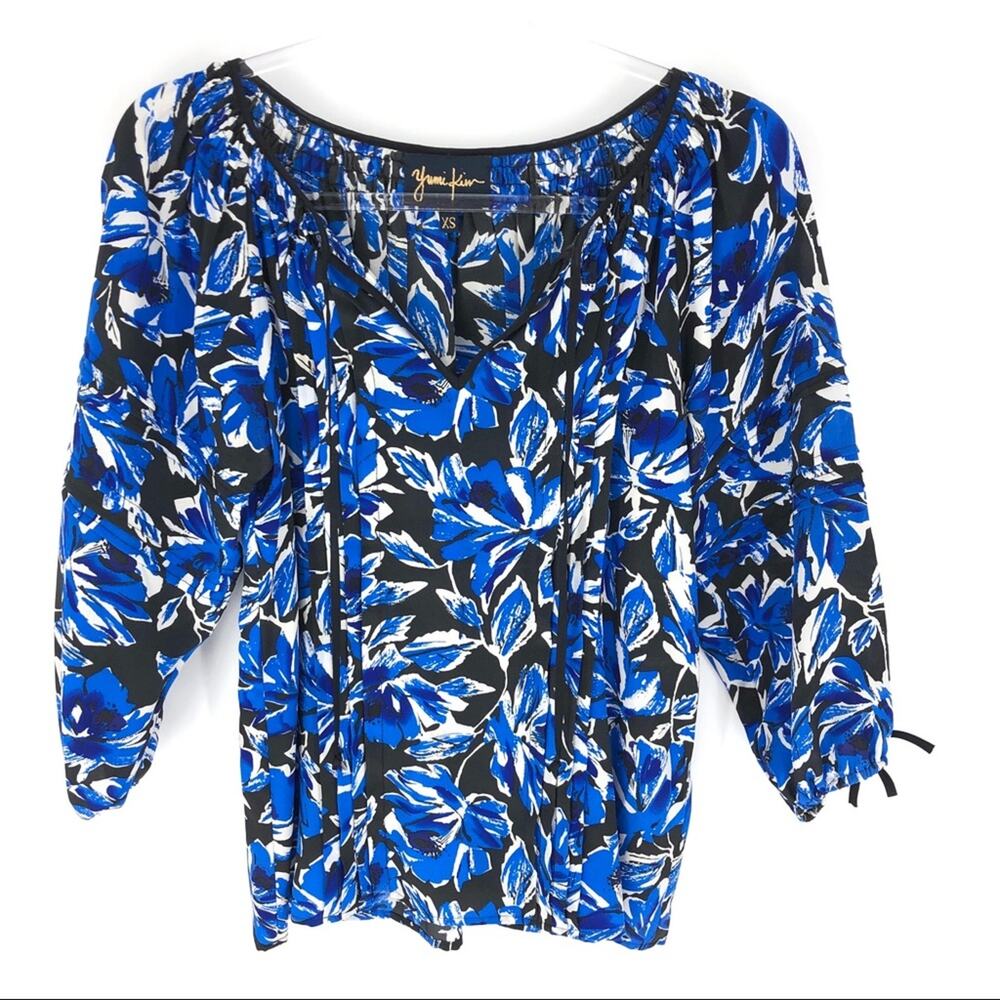 Yumi‎ Kim Floral Top Blue Black Size XS